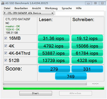 AS SSD Benchmark IOPS測(cè)試